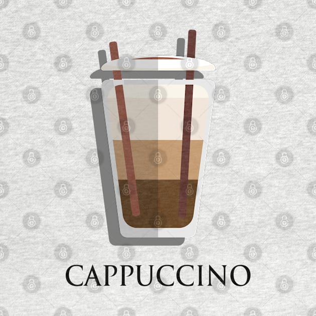 Iced Cold Cappuccino coffee front view flat design style by FOGSJ